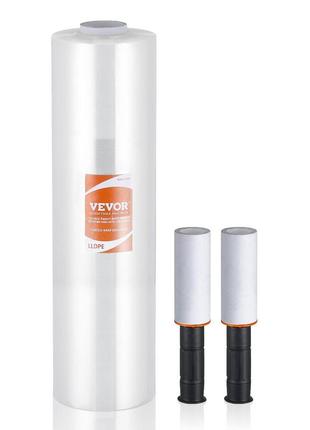 Стретч-плівка vevor 381 мм x 366 м 1 упаковка 80 калібру промислова міцна прозора міцна плівка для піддонів