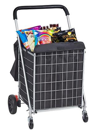 Візок для покупок vevor складаний 90 кг сумка для покупок з колесами візок для покупок