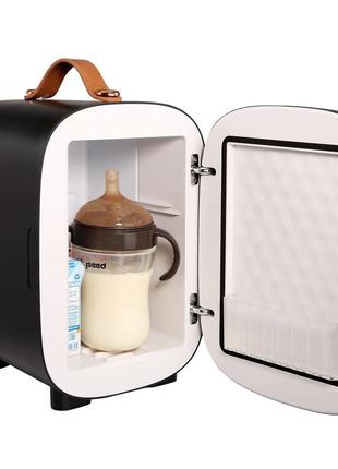 Міні-холодильник vevor 4 л / 6 банок, 2 в 1 невеликий холодильник з функцією охолодження та нагрівання, замок,