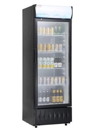 Холодильник для напоїв vevor холодильник для пляшок чорний 275 л, холодильник для напоїв з 4 регульованими
