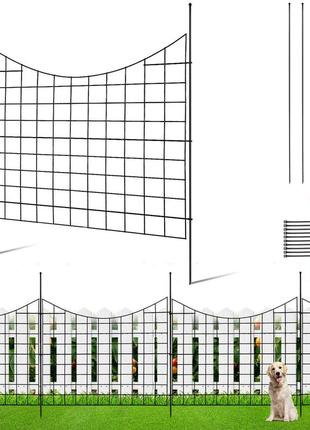 Vevor набір з 5 декоративних садових огорож 75x93см металева огорожа з вуглецевої сталі вставна огорожа з