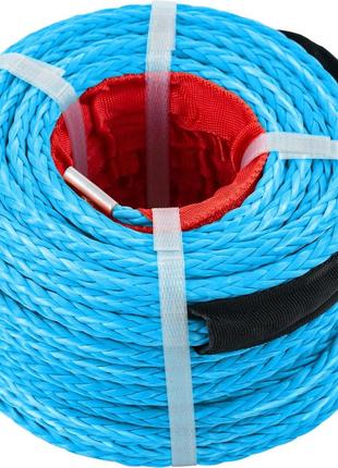 Синтетичний трос лебідки vevor 3/8 дюйма x 30 м, трос лебідки з гаком g70, робоча сила 8,5 тонн, 12 жил,