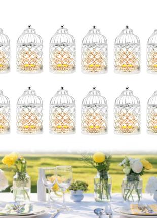 Підсвічник у вигляді пташиної клітки, невеликий металевий підвісний підсвічник, підсвічник для чайника,