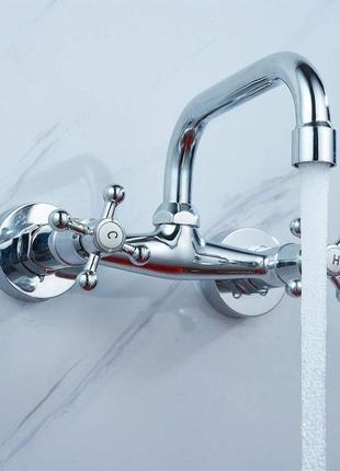 Настінний кран настінний змішувач змішувач для кухні змішувач з двома ручками змішувач для кухонної мийки