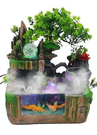 Критий фонтан дзен водоспад критий настільний фонтан водоспад водоспад туманний ефект світлодіодний акваріум