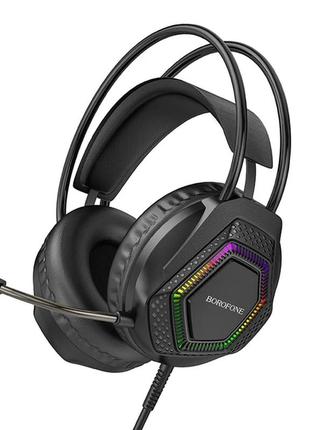 Полноразмерные игровые наушники borofone bo105 thunder с микрофоном и подсветкой