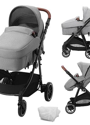 Стандартна коляска vevor, з люлькою, регульованою спинкою на 3-й передачі та складним і реверсивним сидінням,