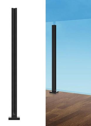 Хомут скла vevor 41.34" кронштейн поручнів h для 0,39"-0,47" чорне скло