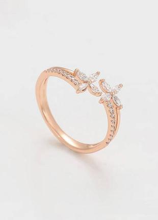 Позолоченное кольцо белые камни медицинское золото подарок позолоченное кольцо белья камны медзолото подарок1 фото