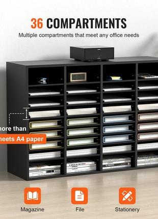 Vevor 997 x 305 x 680 мм лоток для листів настільний органайзер, 2,3-5,6 см,...