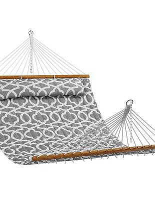Гамак з стьобаної тканини vevor, двомісний гамак 3,1 м з перекладинами з твердої деревини, стьобаний гамак для