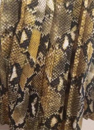 Длинная плиссированная юбка змеиный принт4 фото