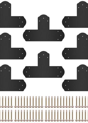 Vevor 8 шт. декоративний з'єднувач з вуглецевої сталі з порошковим покриттям плоский 45x29см (дхв) дерев'яний