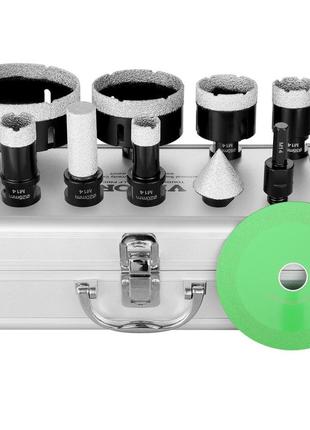 Набір алмазних коронкових свердел vevor, 6 шт., 20/25/35/50/75/100 мм, з коронковим свердлом для пальцевих