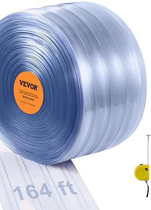 Завіса vevor стрічкова, ребриста пвх завіса для дверей, роликовий охолоджувач 164 x 8, морозильна камера,