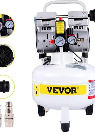 Компресор vevor silent whisper 25 л повітряний компресор 1 к.с./750 вт безшумний безмасляний компресор 115