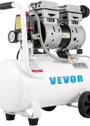 Компресор vevor whisper 25 л, безшумний безмасляний компресор 750 вт, безмасляний повітряний компресор 60 дб,