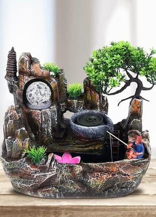 Настільний світлодіодний фонтан 30*18*26см зі зволожувачем повітря