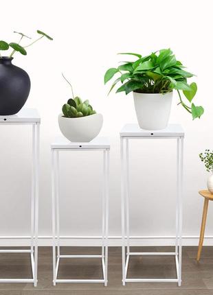 3pc підставка для квітів металева підставка для кімнатних рослин п'єдестал плантатор квадратна декоративна