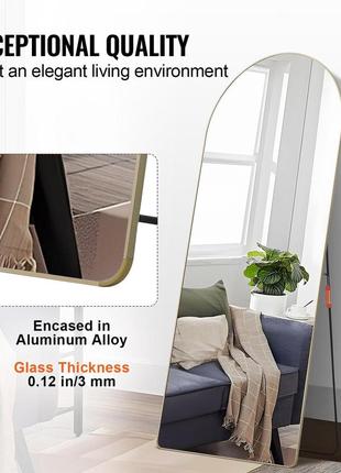 Vevor дзеркало в повний зріст з підставкою дзеркало 1800x760x20мм золото