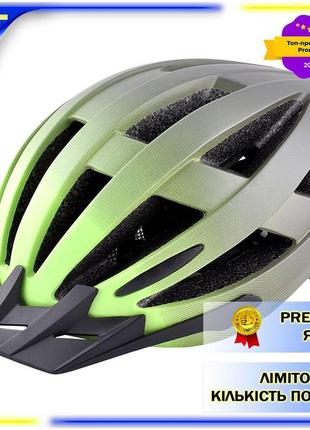 Велосипедный шлем защитный для катания на велосипеде grey's l черно-зеленый матовый dm-11