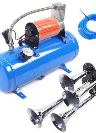 Комплект повітряного ріжка cncest 6 літрів з повітряним компресором 150 psi 12v 6л компресор 4 труби