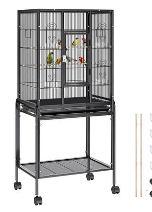 Клітка для птахів vevor bird aviary 61x43x137 см з вуглецевої сталі q195 пташник для 2-3 середніх і великих