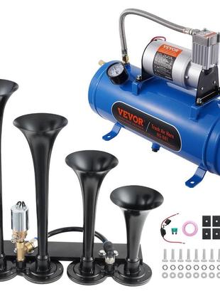 Комплект гудків для поїздів vevor 190 вт, комплект повітряних гудків на 4 труби, 150 дб для пікапів,