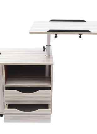 Функціональна поворотна тумбочка, регульована з висувними ящиками, на коліщатках, мобільна поворотна тумбочка