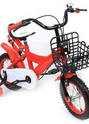 12-дюймовий дитячий велосипед зі знімними тренувальними колесами червоний