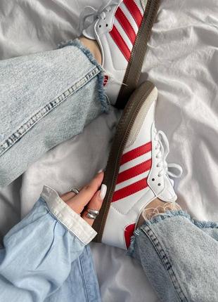 Кроссовки adidas samba white scarlet red8 фото