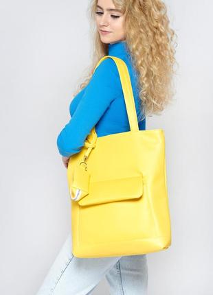 Жіноча сумка sambag shopper жовта1 фото