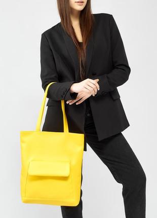 Жіноча сумка sambag shopper жовта3 фото