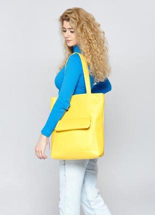 Жіноча сумка sambag shopper жовта9 фото