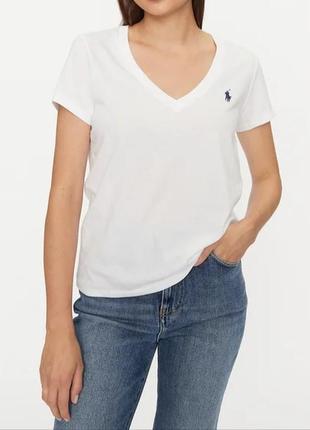 Базовая белая футболка ralph lauren1 фото