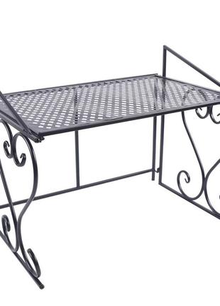 Чорний тримач для мікрохвильової печі кухонна полиця металева полиця 2-рівнева шафа для зберігання