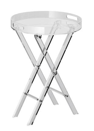 Акриловий розкладний столик vevor з підносом φ40 x 58 см, акриловий приставний столик зі складною х-подібною