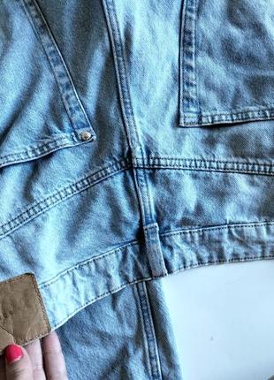 Голубые джинсы батал супер высокая посадка багги мом mom2 фото