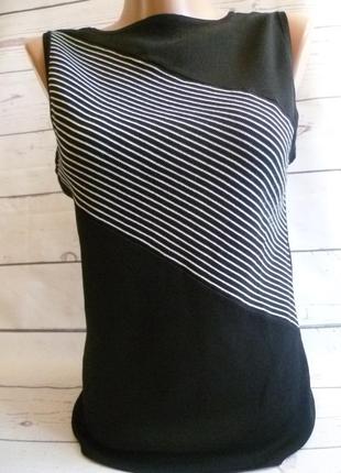 Жилетка, безрукавка трикотажная, свитер черно-белый