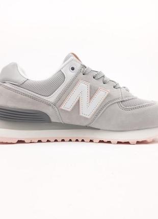 Жіночі замшеві кросівки new balance 574 grey white нью беланс 5742 фото