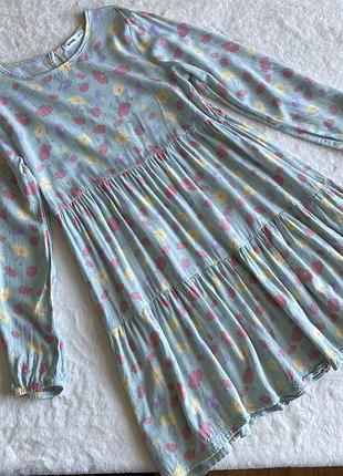 Ніжна легенька сукня плаття 130 140 см 7-10 років з довгим рукавом