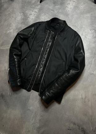 Бомбер the kooples leather nylon jacket7 фото