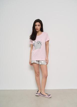 Жіноча піжама: футболка і шорти 602013 фото