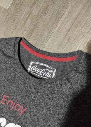 Мужская футболка / coca cola / поло / серая футболка с принтом / george / мужская одежда / чоловічий одяг /2 фото