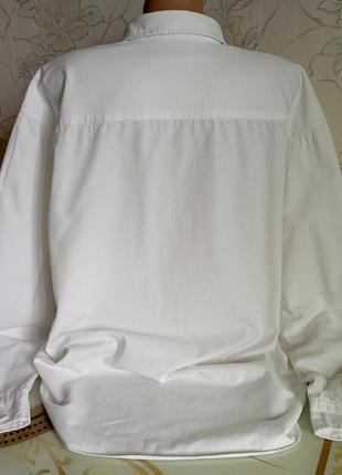 Белая базовая коттоновая рубашка4 фото