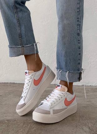 Уценка nuke blazer low platform white peach1 фото