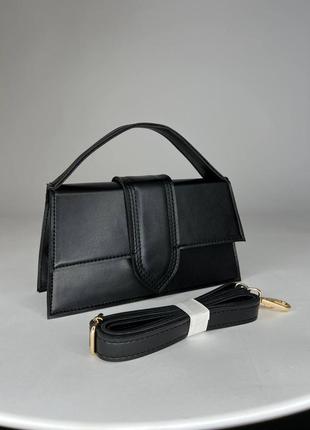 Чорна маленька жіноча сумка-кросбоді з ручкою та довгим ременем2 фото