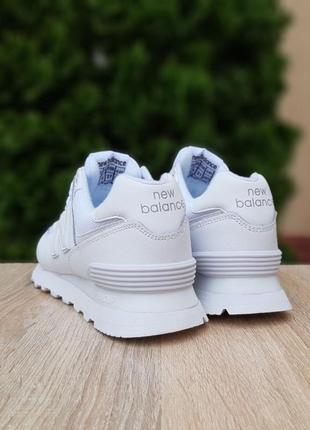 Женские кожаные кроссовки new balance 574 white дворе балланс 5747 фото