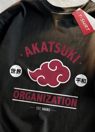 Оверсайз футболка з принтом naruto чорна s