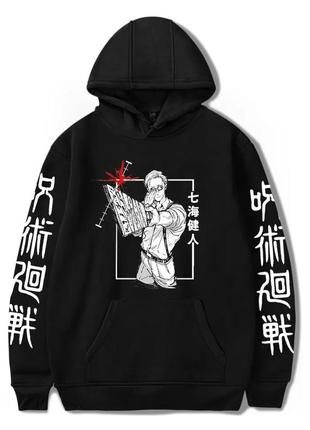 Худи с аниме принтом jujutsu kaisen чорний s